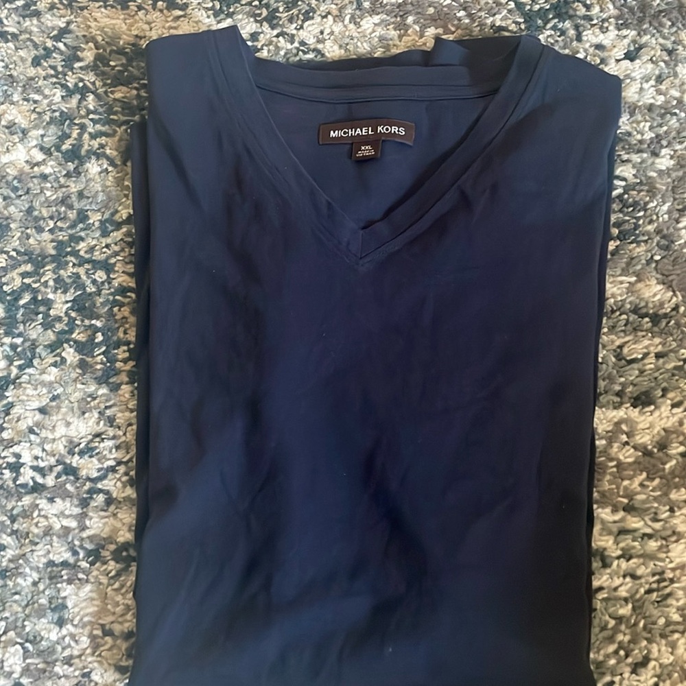 Navy Men’s Michael Kors V-Neck T-Shirt